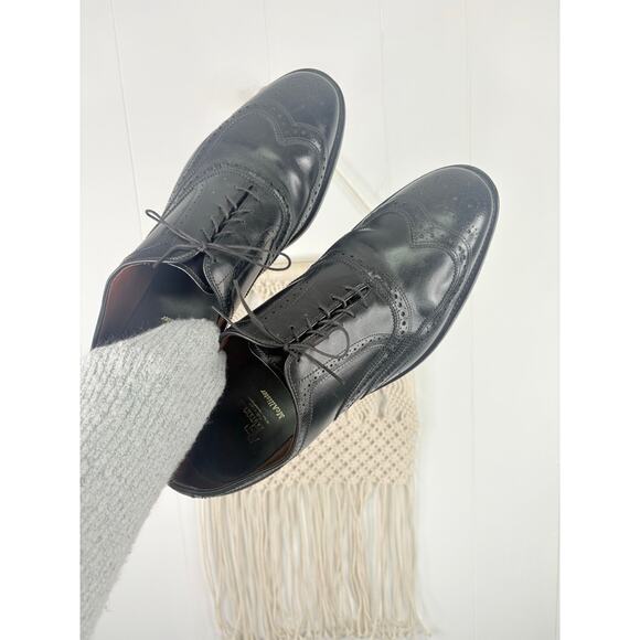 Allen Edmonds McAllister Black Leather Oxford Wingtip Dress Shoes Mens Size 14 - Picture 4 of 9